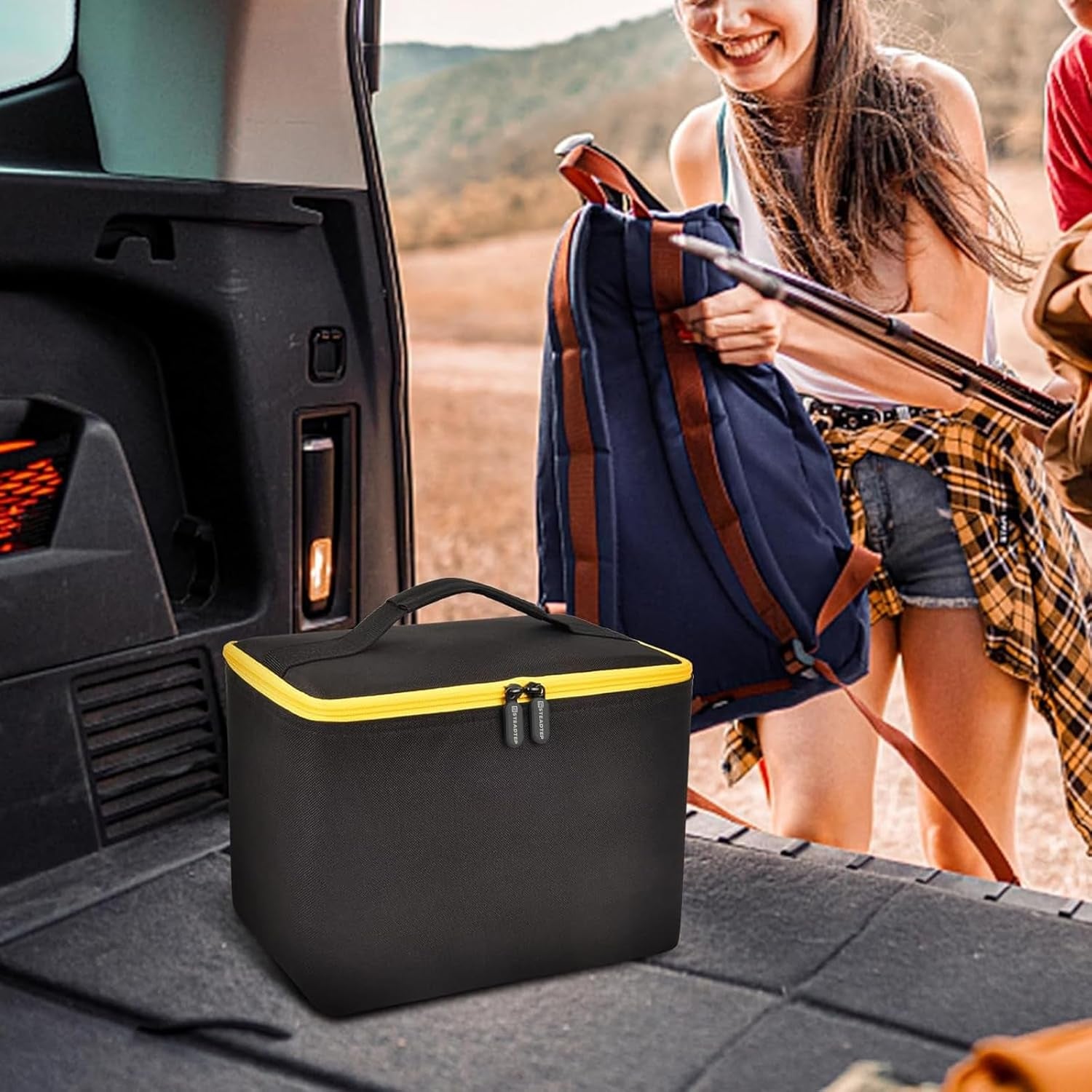 Premium Air Compressor Storage Bag - Compatible with Astroai Tire Inflator, Perfect for 150PSI 12V DC/110V AC Pumps, Convenient Carrying Case for Accessories (Black)