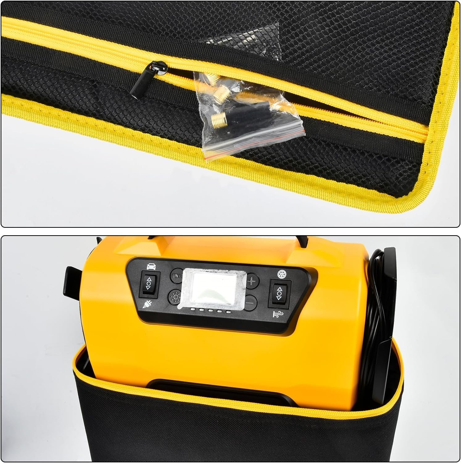 Premium Air Compressor Storage Bag - Compatible with Astroai Tire Inflator, Perfect for 150PSI 12V DC/110V AC Pumps, Convenient Carrying Case for Accessories (Black)
