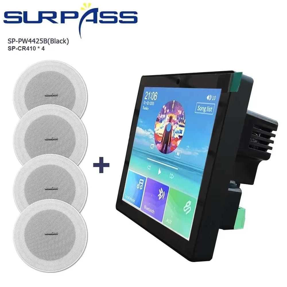 Smart Home Audio 4*20W BT Wall Amplifier Sound System Stereo Sound Player PA System Ceiling Speaker Cheap Set Loudspeaker