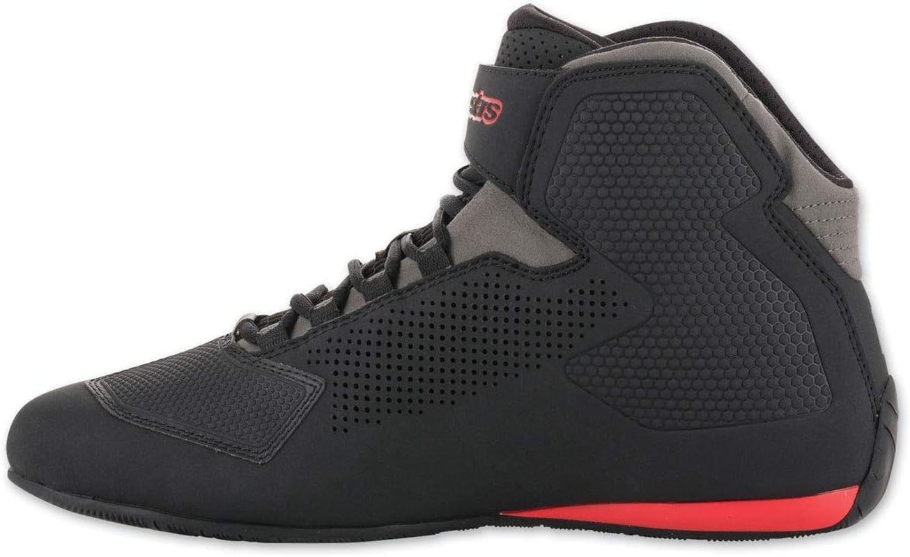 Men'S Sektor Vented Street Motorcycle Shoe, Black/Gray/Red, 10.5