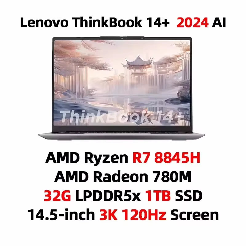 [New Arrivals!!!] Lenovo Laptop Thinkbook 14+ 2025 R7 350 860M / R7 H 260 32G 1TB SSD 14.5'' 3K 120Hz Compact Office Notebook