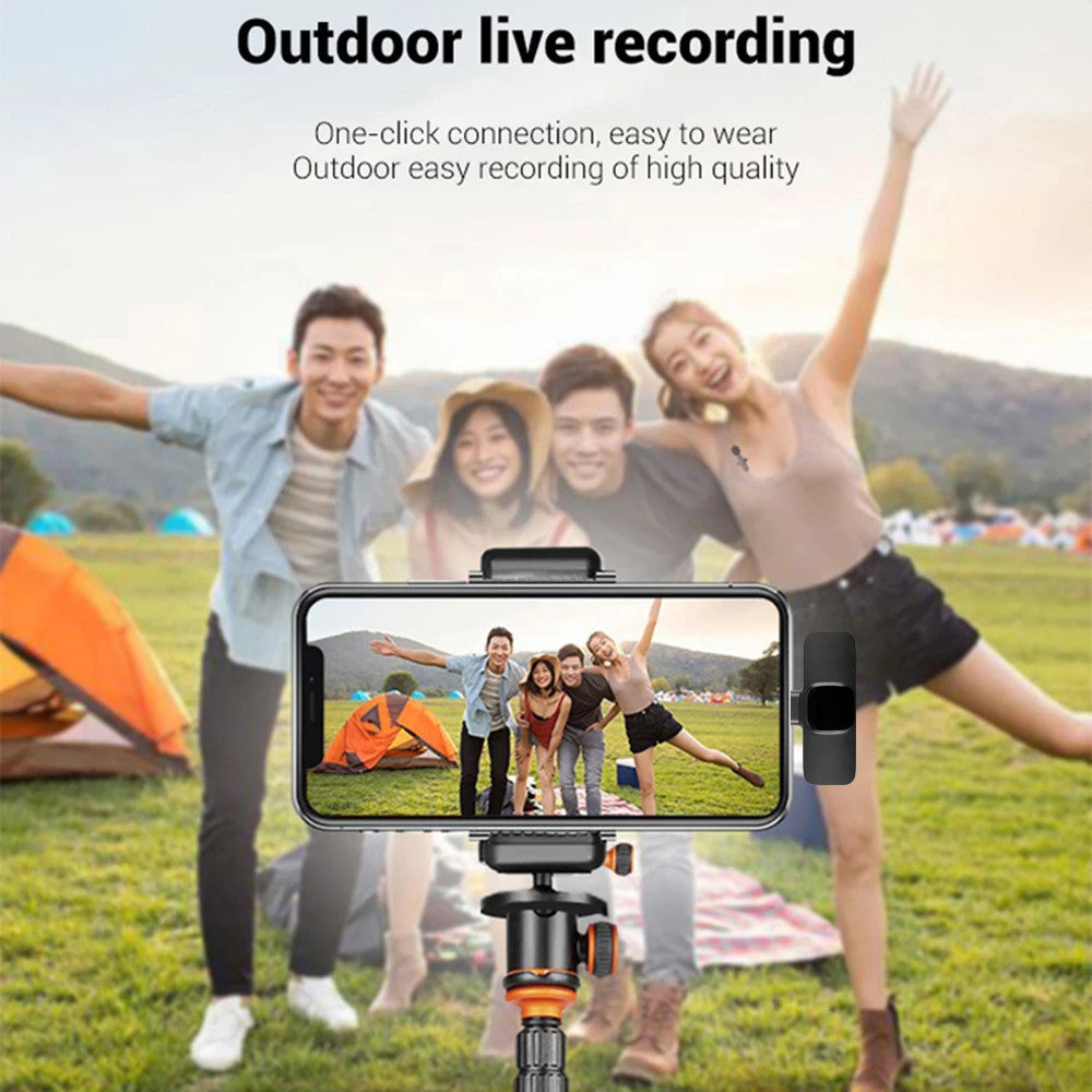 Portable Wireless Lavalier Microphone for iPhone & Android - Long Battery Life for Live Broadcasts and Gaming