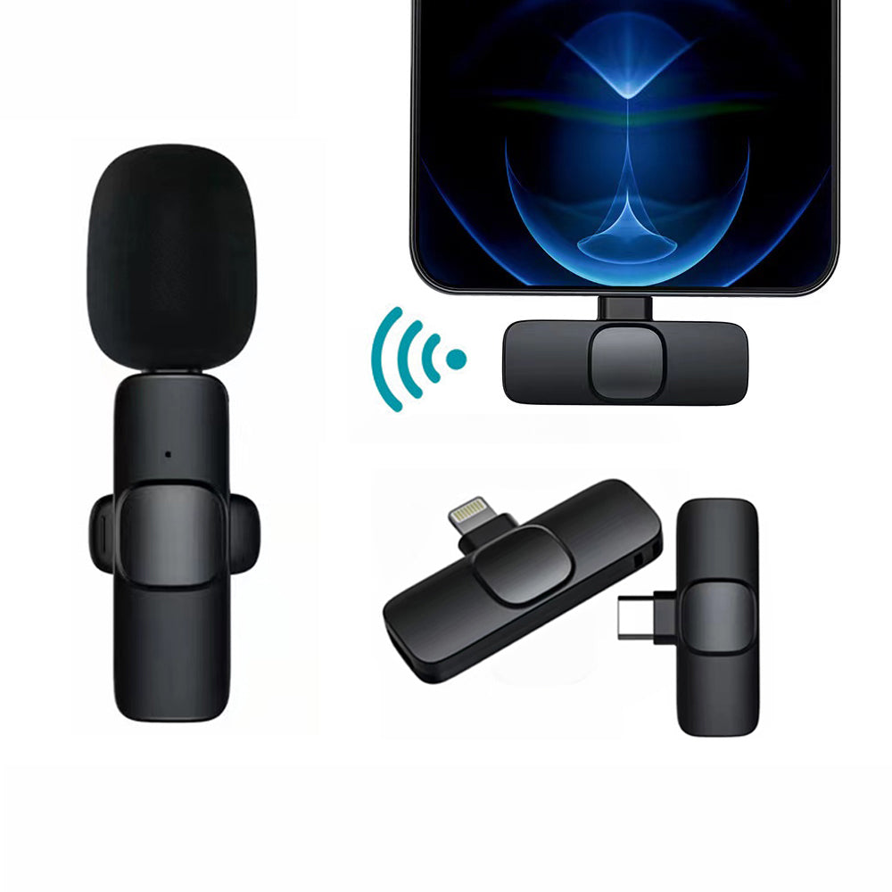 Portable Wireless Lavalier Microphone for iPhone & Android - Long Battery Life for Live Broadcasts and Gaming