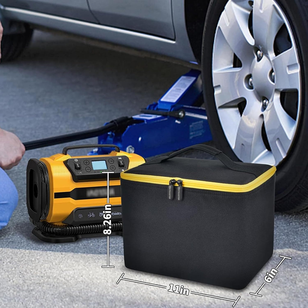 Premium Air Compressor Storage Bag - Compatible with Astroai Tire Inflator, Perfect for 150PSI 12V DC/110V AC Pumps, Convenient Carrying Case for Accessories (Black)