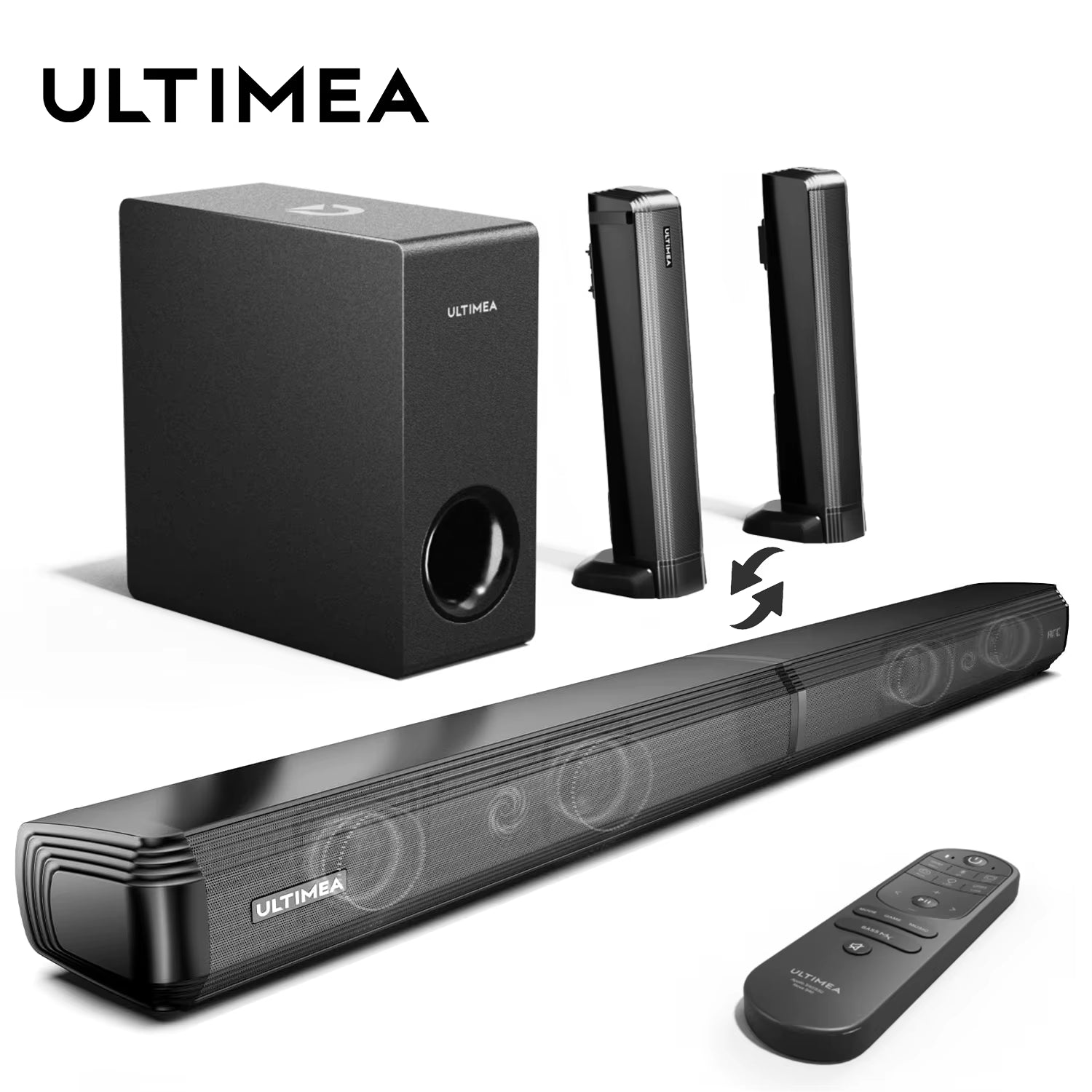 200W 4.1Ch Soundbar with Subwoofer,2-In-1 Detachable Bluetooth 5.3 Soundbar for Smart Tv,Home Theater Bluetooth Speakers