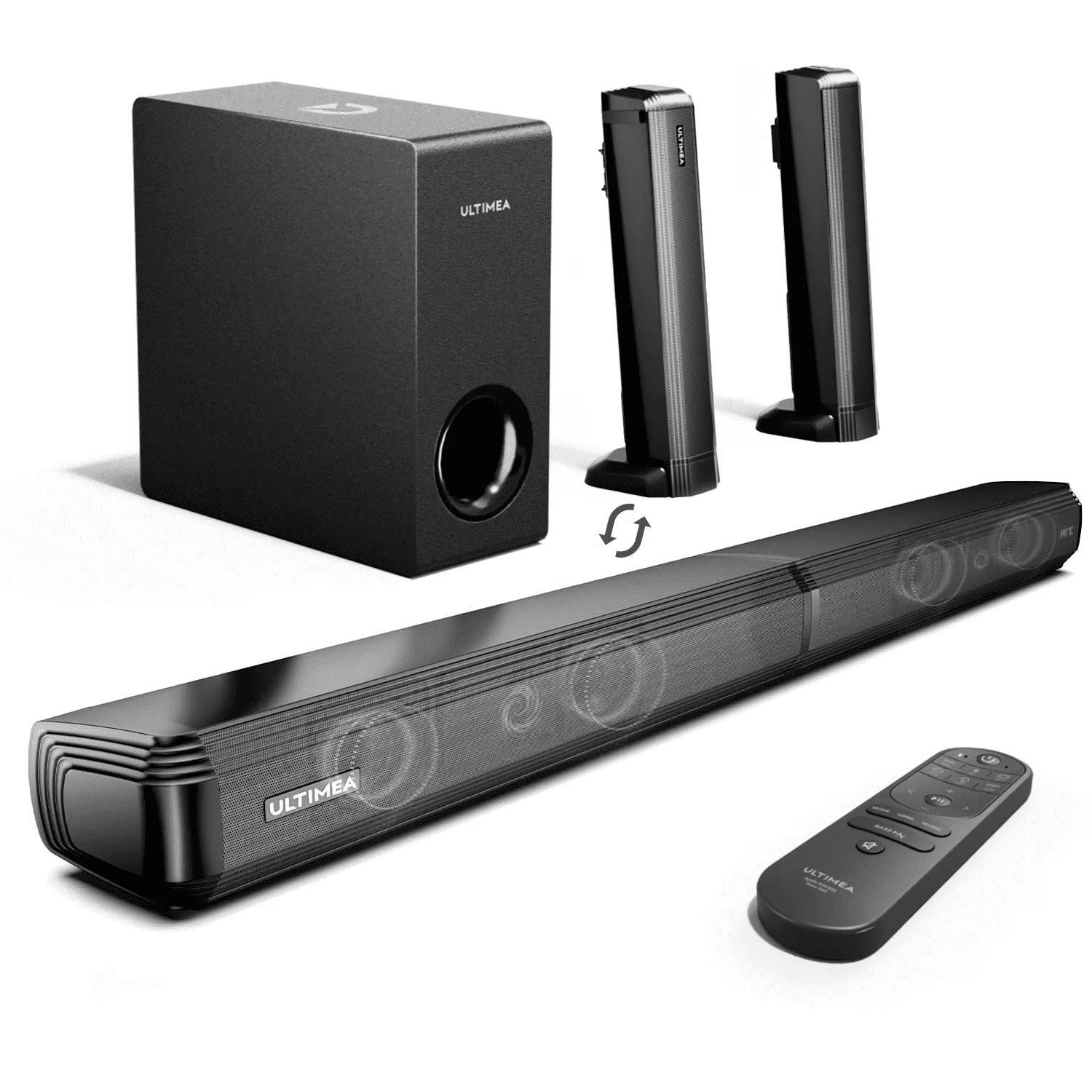 200W 4.1Ch Soundbar with Subwoofer,2-In-1 Detachable Bluetooth 5.3 Soundbar for Smart Tv,Home Theater Bluetooth Speakers